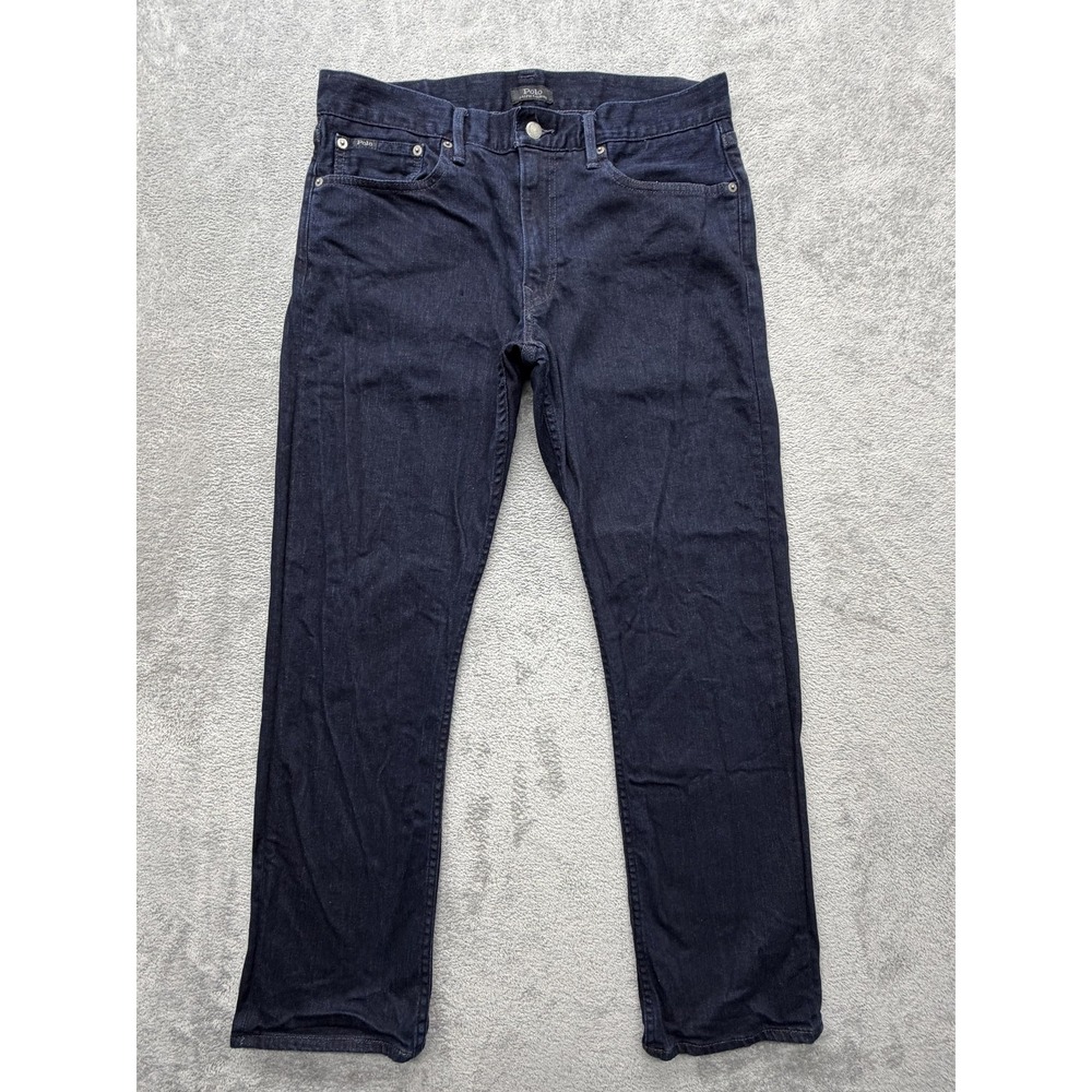 Polo Ralph‎ Lauren Jeans Mens Measured 34x29 Blue Slim Tapered Dark Wash